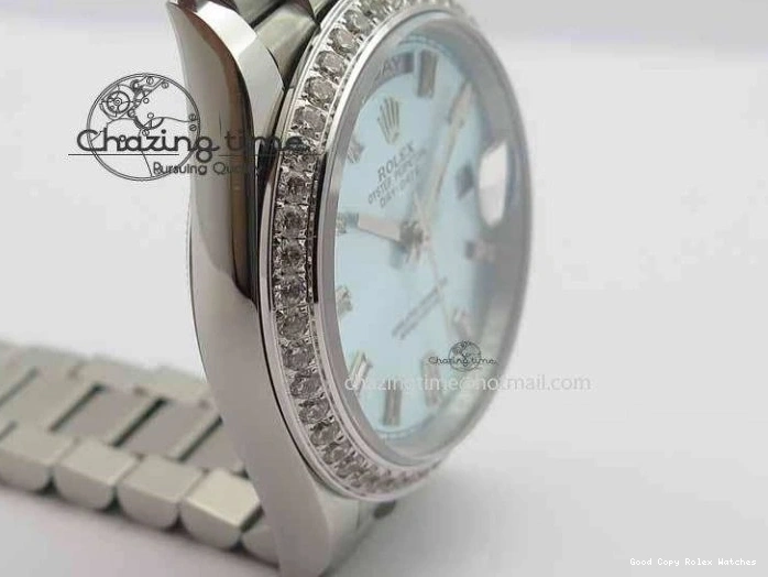 Best AAA Replica Sites 3699 BP Stylish SS Maker Best Ice SS On Bracelet Bezel Diamond ETA Day Blue 40mm Date Edition Dial 1228